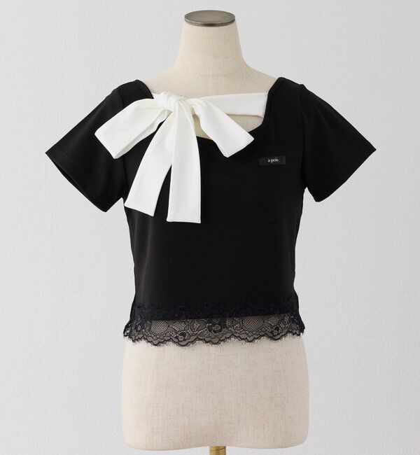  「【Lace Collection】裾レースリボンTee」|プルオーバー|
