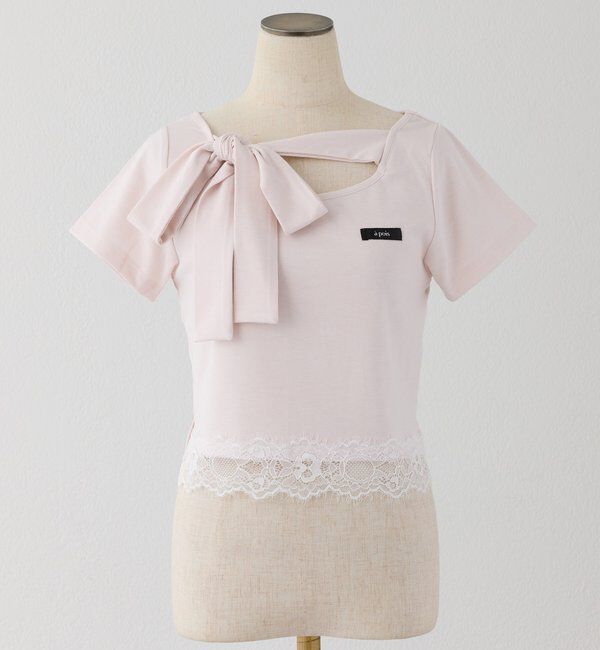  「【Lace Collection】裾レースリボンTee」|プルオーバー|