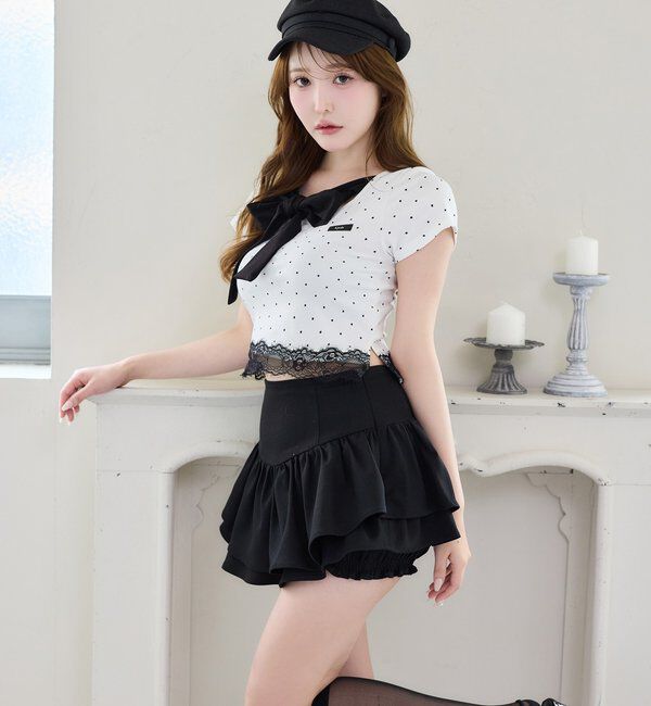  「【Lace Collection】裾レースリボンTee」|プルオーバー|