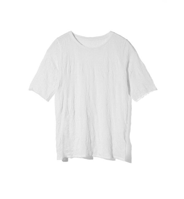 MIDIUMISOLID「MIDIUMISOLID for Ladies シースルークルーネックハーフスリーブインナー」|Tシャツ・カットソー|オフホワイト