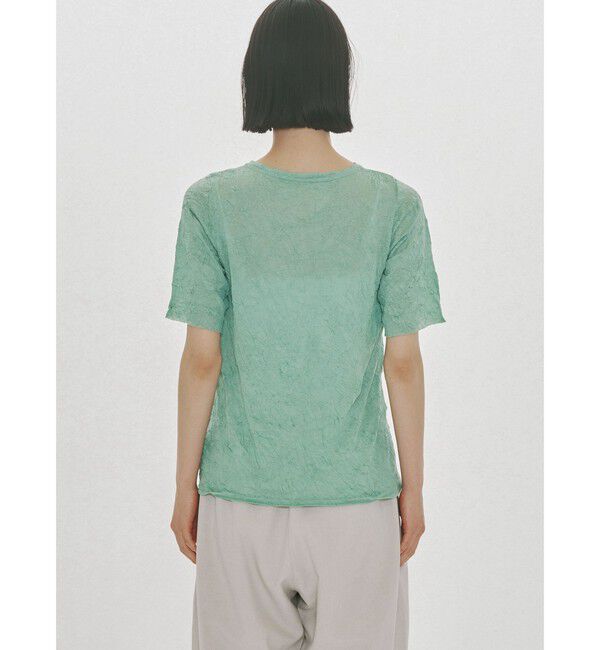 MIDIUMISOLID「MIDIUMISOLID for Ladies シースルークルーネックハーフスリーブインナー」|Tシャツ・カットソー|