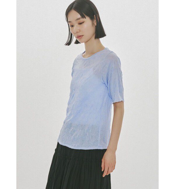 MIDIUMISOLID「MIDIUMISOLID for Ladies シースルークルーネックハーフスリーブインナー」|Tシャツ・カットソー|