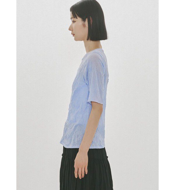 MIDIUMISOLID「MIDIUMISOLID for Ladies シースルークルーネックハーフスリーブインナー」|Tシャツ・カットソー|