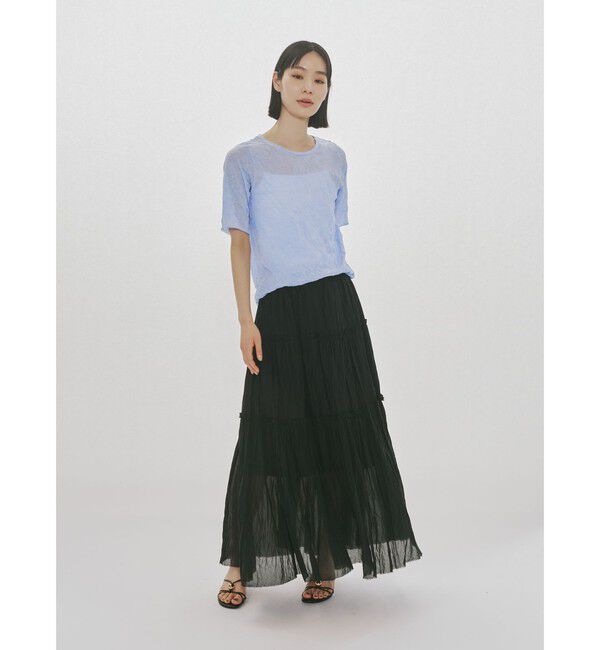 MIDIUMISOLID「MIDIUMISOLID for Ladies シースルークルーネックハーフスリーブインナー」|Tシャツ・カットソー|