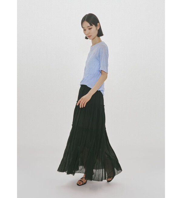 MIDIUMISOLID「MIDIUMISOLID for Ladies シースルークルーネックハーフスリーブインナー」|Tシャツ・カットソー|