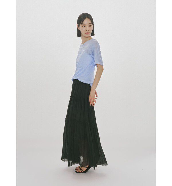 MIDIUMISOLID「MIDIUMISOLID for Ladies シースルークルーネックハーフスリーブインナー」|Tシャツ・カットソー|