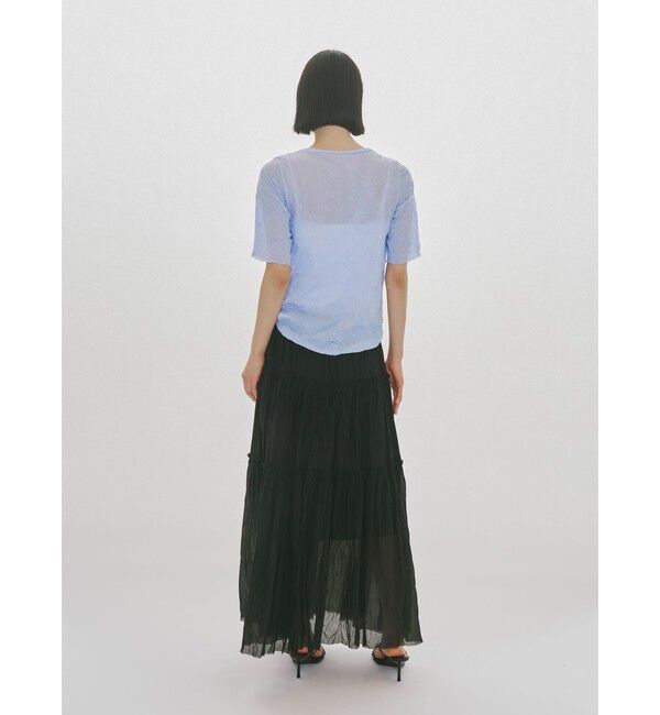 MIDIUMISOLID「MIDIUMISOLID for Ladies シースルークルーネックハーフスリーブインナー」|Tシャツ・カットソー|