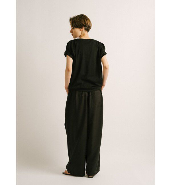 mizuiro ind「mizuiro ind フリルスリーブクルーネックプルオーバー」|Tシャツ・カットソー|