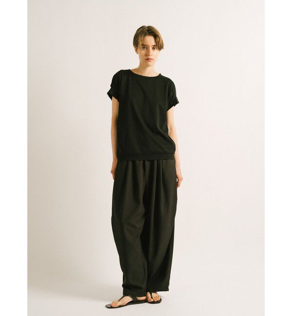 mizuiro ind「mizuiro ind フリルスリーブクルーネックプルオーバー」|Tシャツ・カットソー|