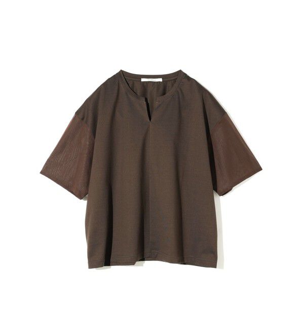 MIDIUMISOLID「MIDIUMISOLID for Ladies シアースリーブスキッパープルオーバー」|Tシャツ・カットソー|ブラウン