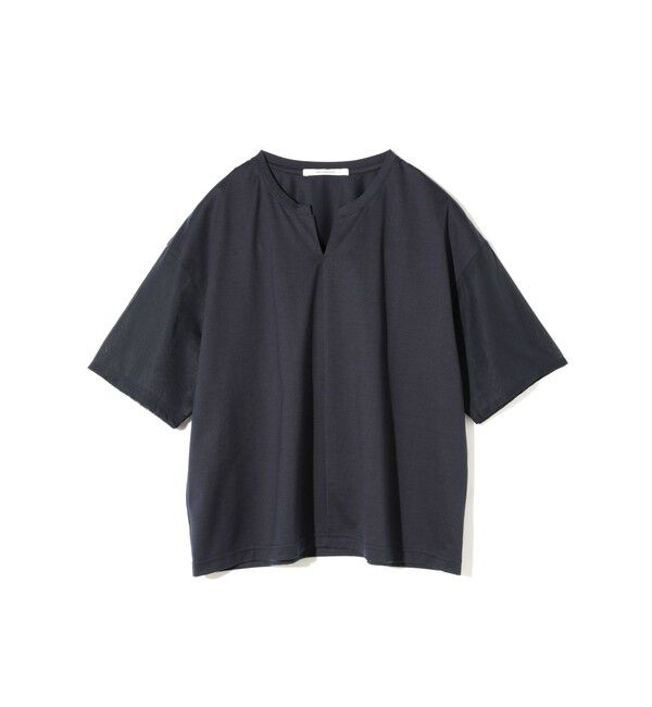 MIDIUMISOLID「MIDIUMISOLID for Ladies シアースリーブスキッパープルオーバー」|Tシャツ・カットソー|ネイビー
