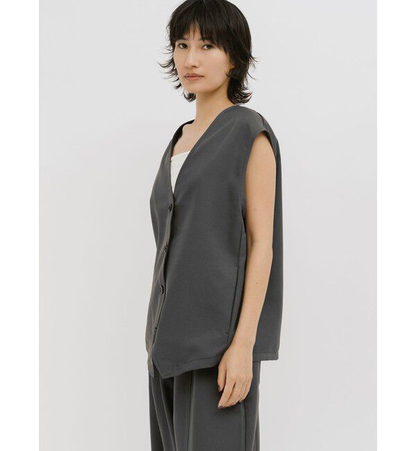 MIDIUMISOLID「MIDIUMISOLID for Ladies コクーンフォームベスト」|ベスト・ジレ|