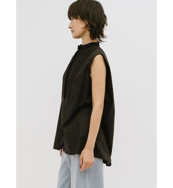 MIDIUMISOLID「MIDIUMISOLID for Ladies レース付きワイドシャツ」|シャツ・ブラウス|
