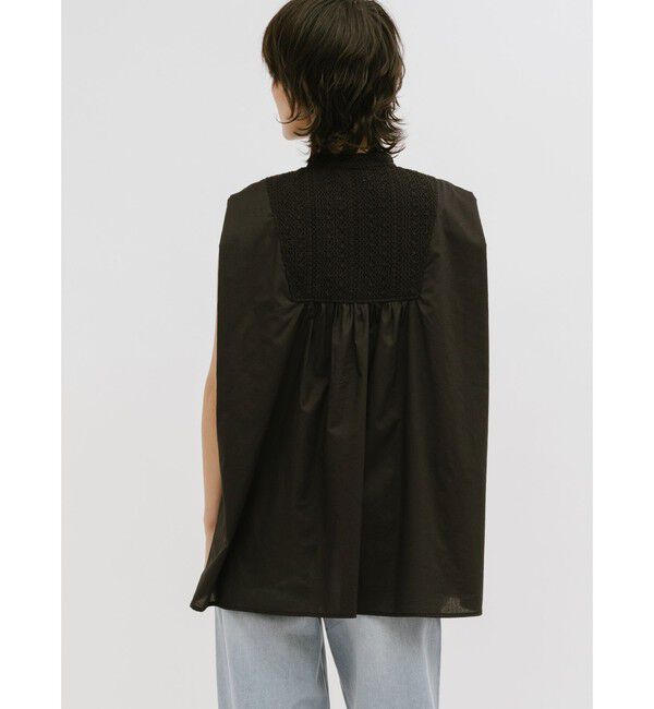 MIDIUMISOLID「MIDIUMISOLID for Ladies レース付きワイドシャツ」|シャツ・ブラウス|