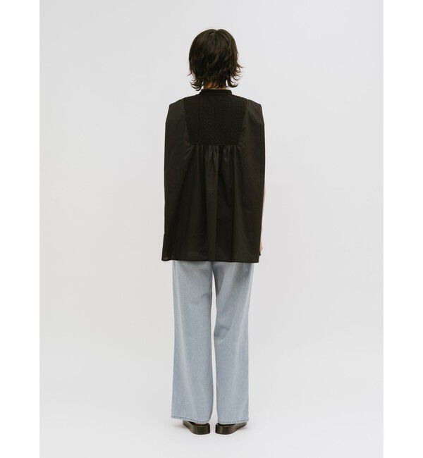 MIDIUMISOLID「MIDIUMISOLID for Ladies レース付きワイドシャツ」|シャツ・ブラウス|
