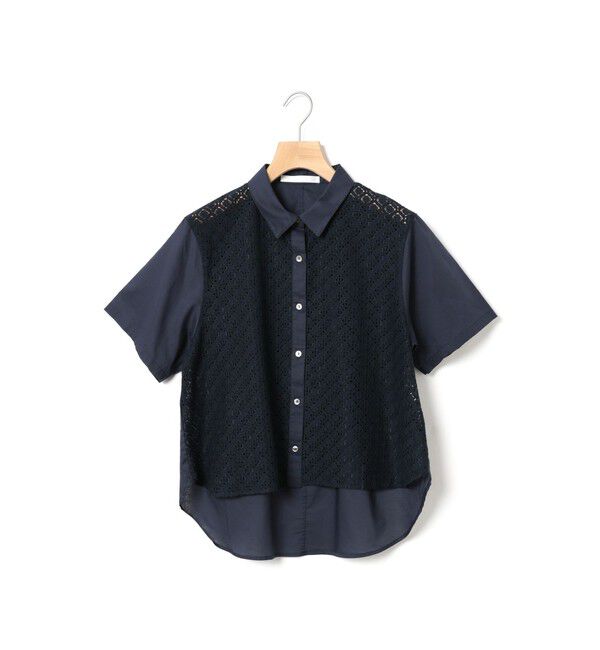 MARMARMAR「MARMARMAR フロントレースハーフスリーブシャツ」|シャツ・ブラウス|