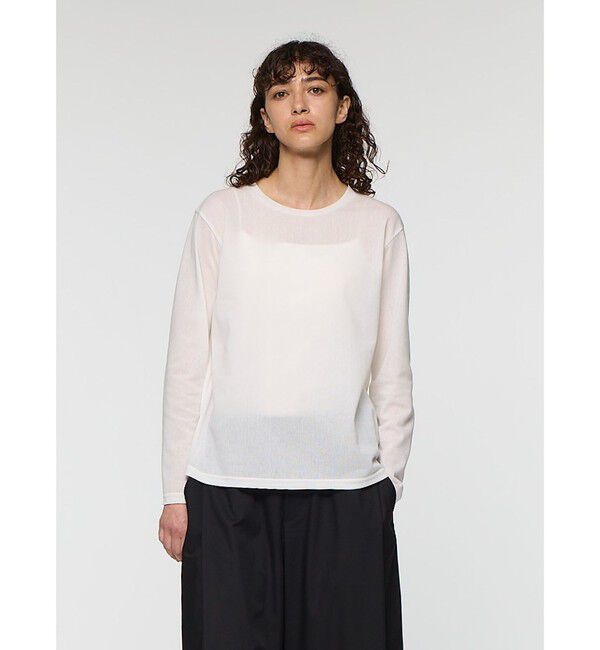 mizuiro ind「mizuiro ind トリコットロングスリーブクルーネックTシャツ」|Tシャツ・カットソー|