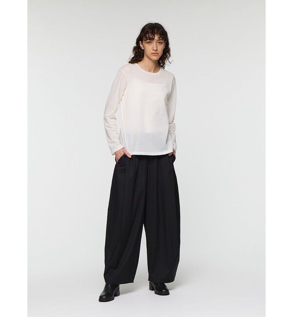 mizuiro ind「mizuiro ind トリコットロングスリーブクルーネックTシャツ」|Tシャツ・カットソー|