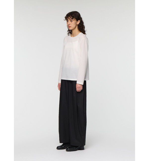 mizuiro ind「mizuiro ind トリコットロングスリーブクルーネックTシャツ」|Tシャツ・カットソー|