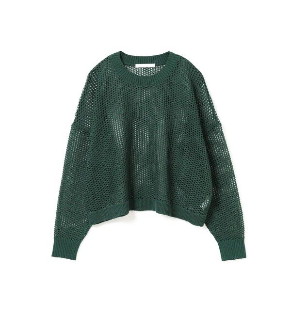MARMARMAR「MARMARMAR メッシュパターンワイドプルオーバー」|ニット・セーター|グリーン