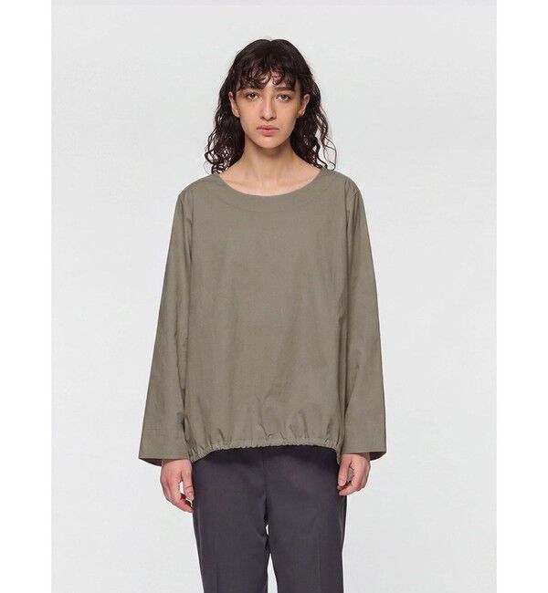 mizuiro ind「mizuiro ind ドローストリングクルーネックプルオーバー」|Tシャツ・カットソー|グレージュ