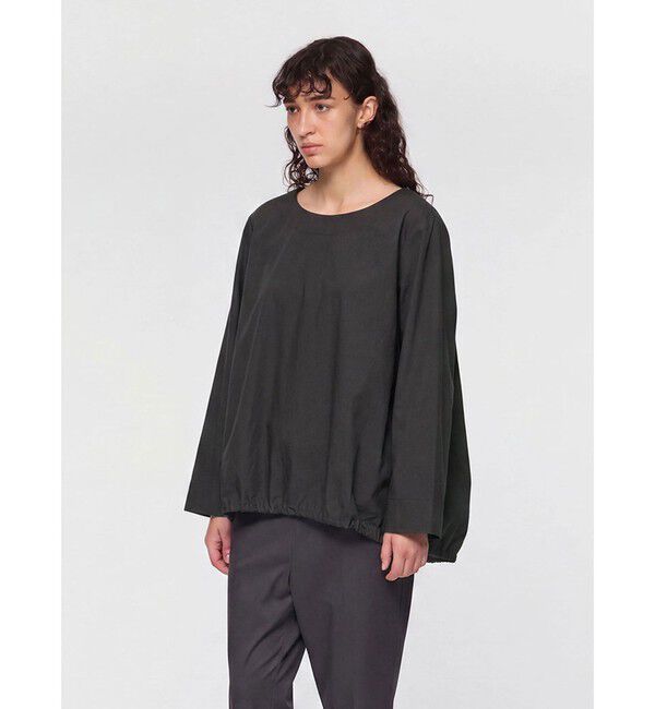 mizuiro ind「mizuiro ind ドローストリングクルーネックプルオーバー」|Tシャツ・カットソー|ブラック