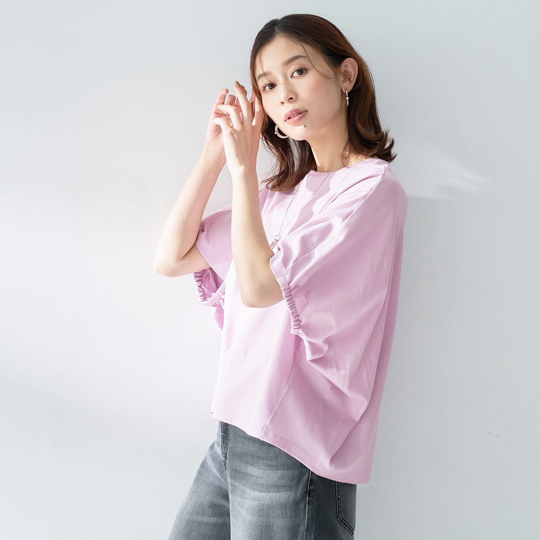 UNTITLED「【汗染み防止/接触冷感】ドルマンプルオーバー」|Tシャツ・カットソー|