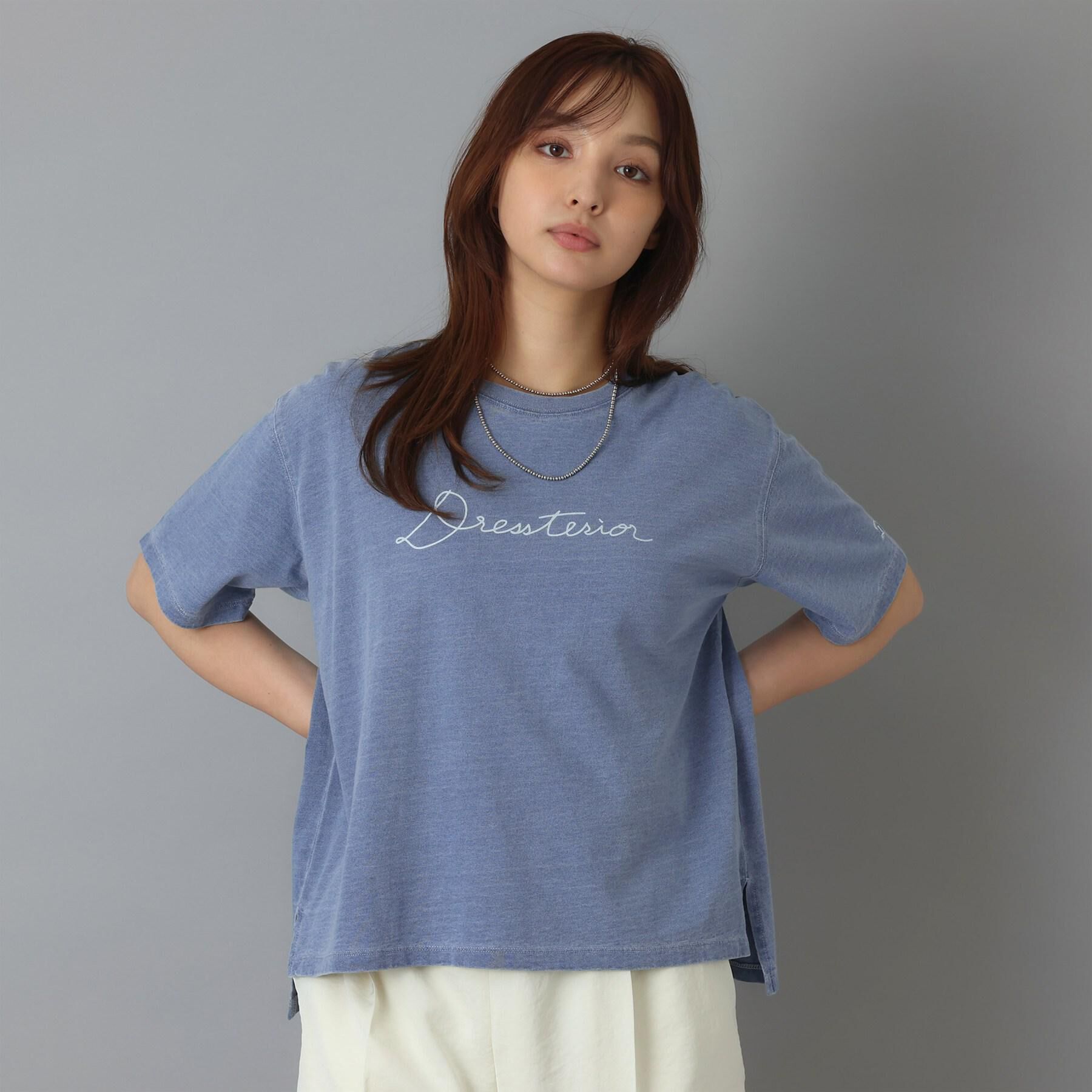 DRESSTERIOR「インディゴ天竺ロゴTシャツ」|Tシャツ・カットソー|