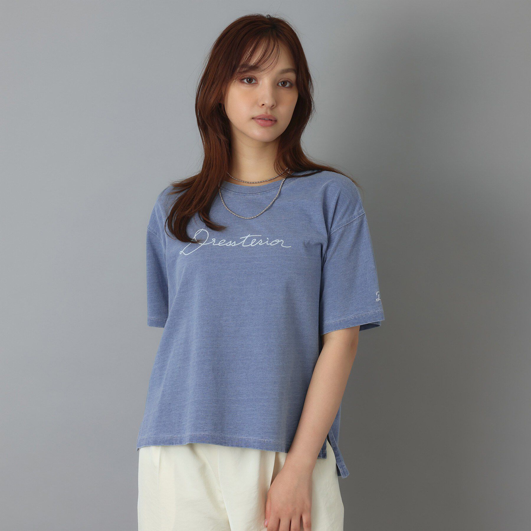 DRESSTERIOR「インディゴ天竺ロゴTシャツ」|Tシャツ・カットソー|