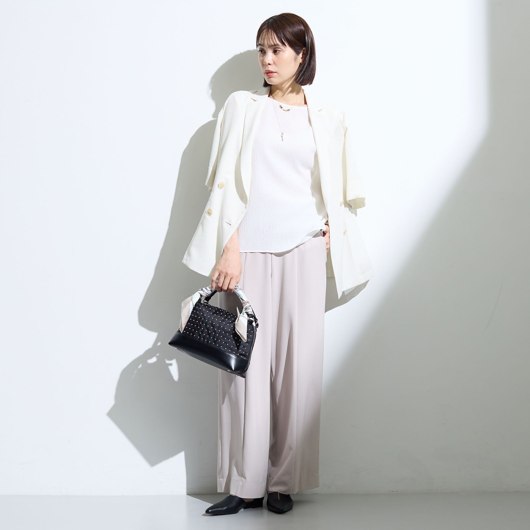 INDIVI「【華奢見え】ジャカード ドルマントップス」|Tシャツ・カットソー|