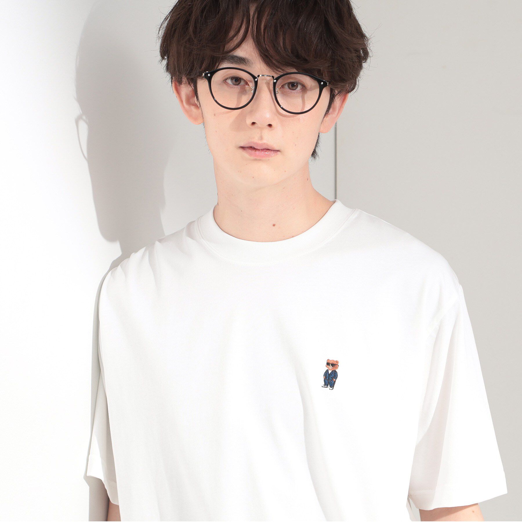 THE SHOP TK「クマ刺繍 半袖Tシャツ 洗濯機OK」|Tシャツ・カットソー|