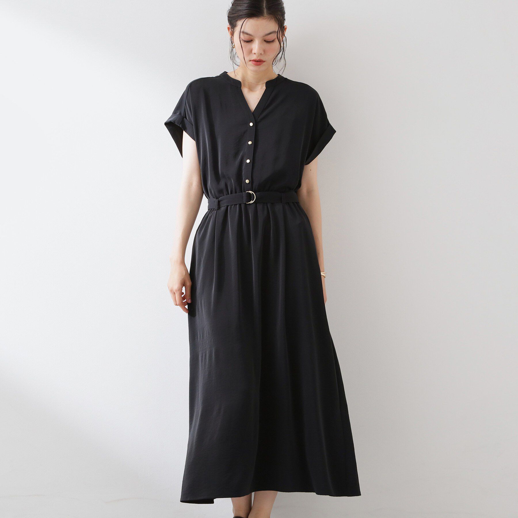 THE SHOP TK「【M-XL/ひんやり/遮熱】やみつきになる とろみスキッパーワンピース」|ワンピース|