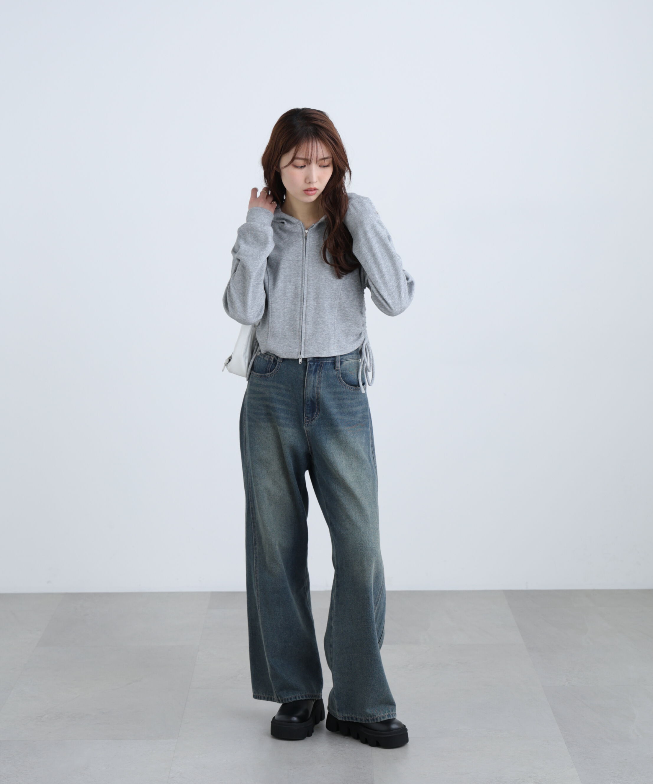  「サイドドロストコンパクトパーカー」|Tシャツ・カットソー|