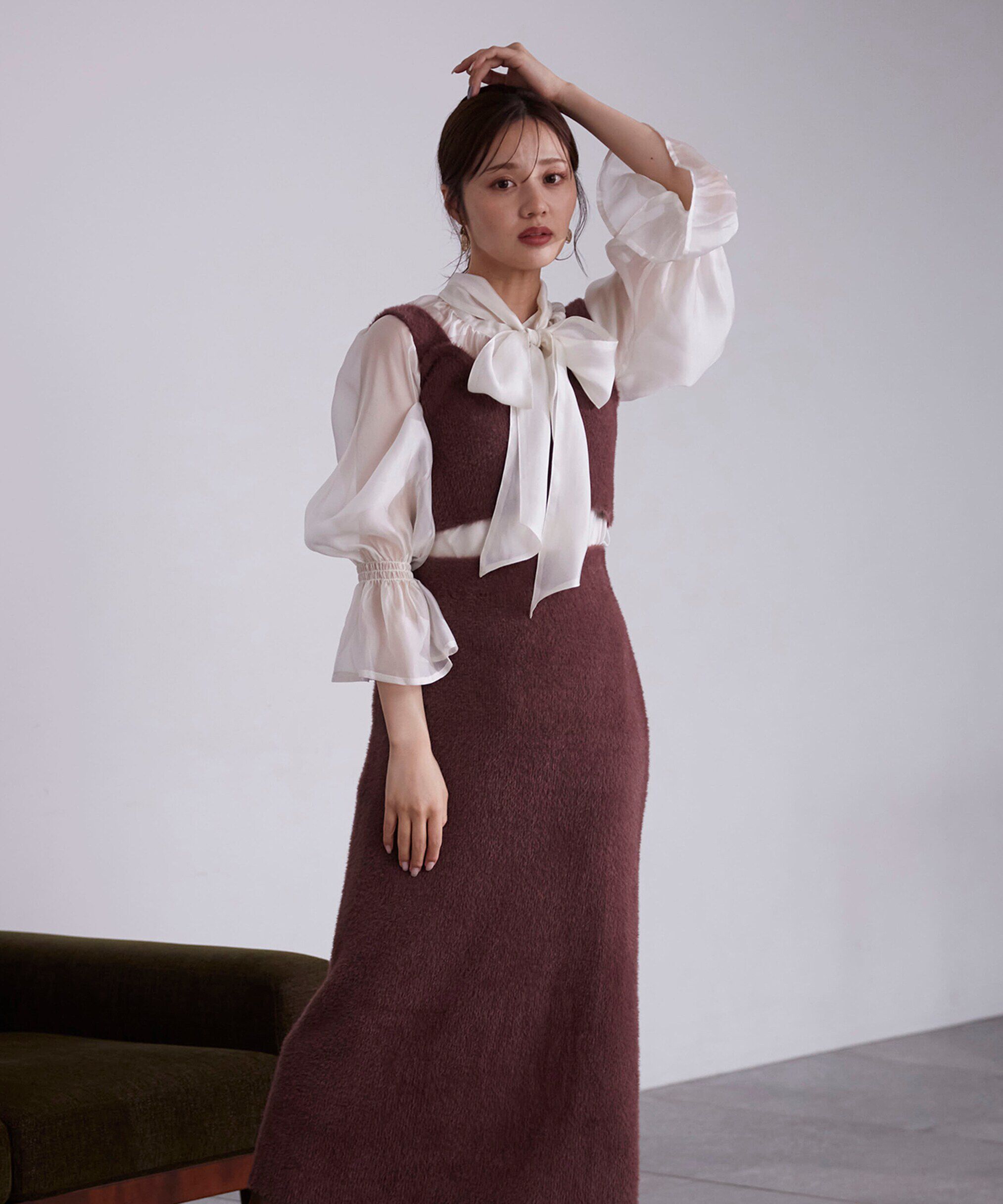PROPORTION BODY DRESSING「2wayシアーボウタイブラウス24AW」|シャツ・ブラウス|
