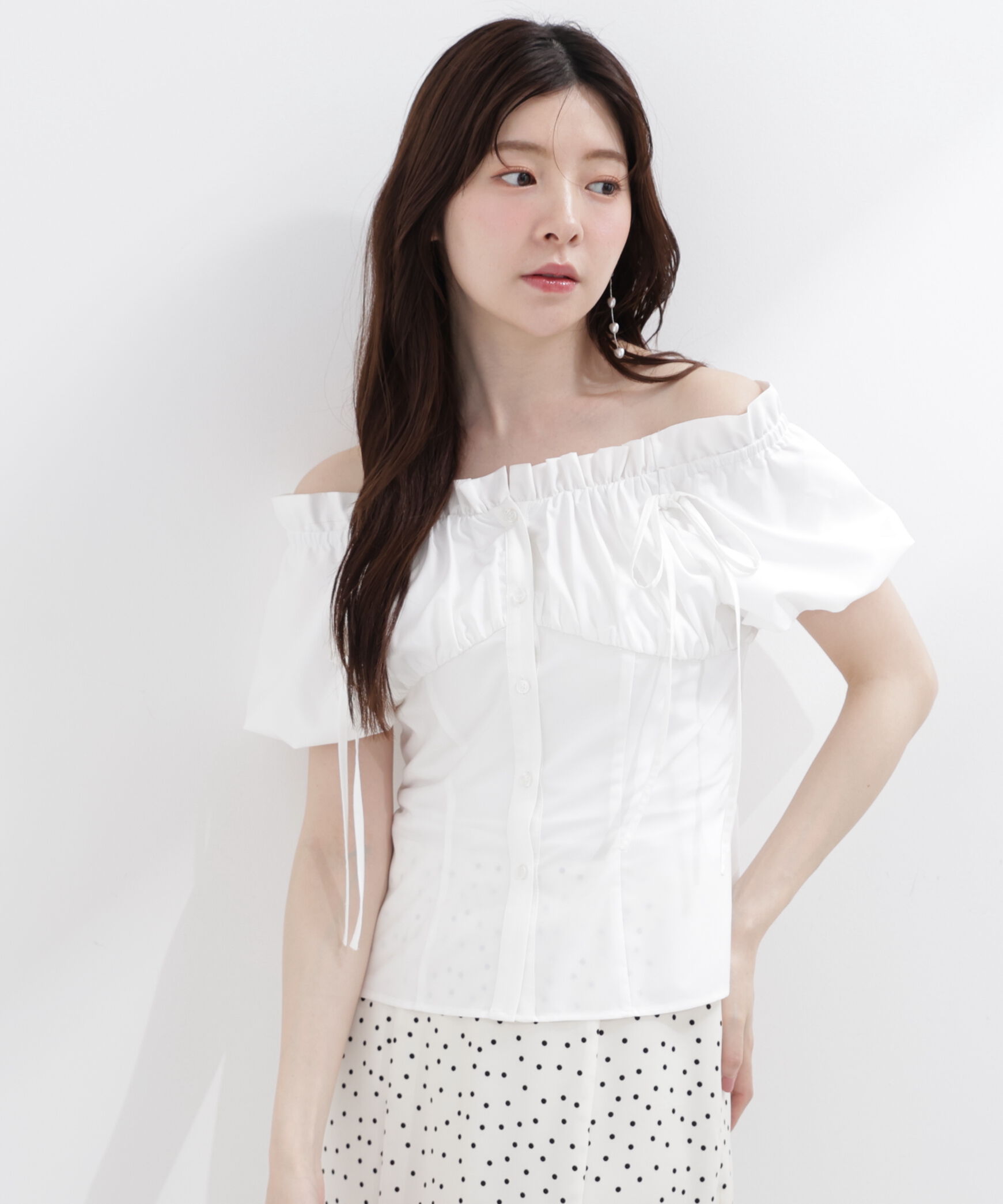 PROPORTION BODY DRESSING「コラボオフショルリボンブラウス」|シャツ・ブラウス|