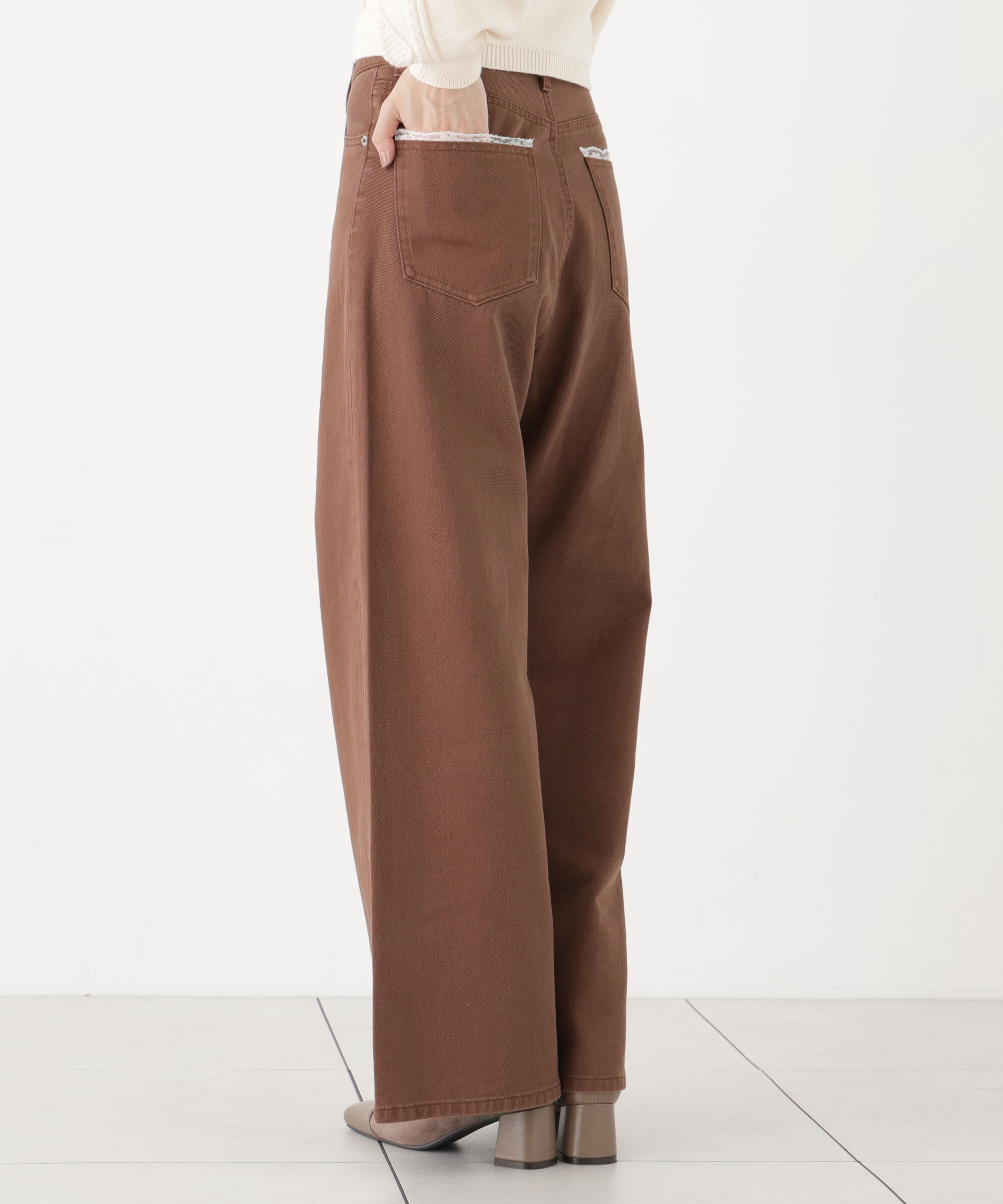 PROPORTION BODY DRESSING「＜a/mie＞レースハイウエストワイドデニムパンツ」|その他|
