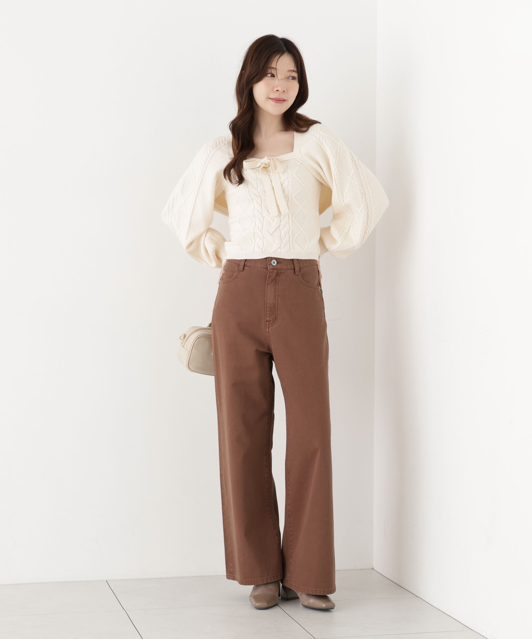 PROPORTION BODY DRESSING「＜a/mie＞レースハイウエストワイドデニムパンツ」|その他|