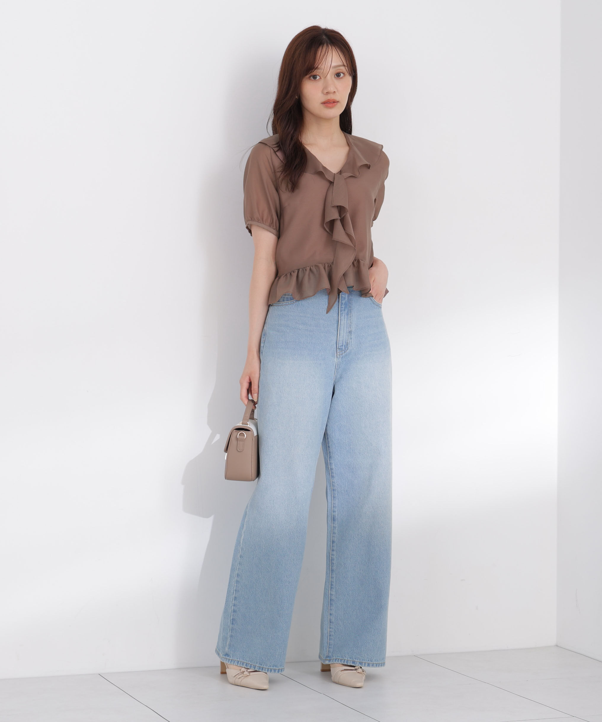 PROPORTION BODY DRESSING「＜a/mie＞レースハイウエストワイドデニムパンツ」|その他|