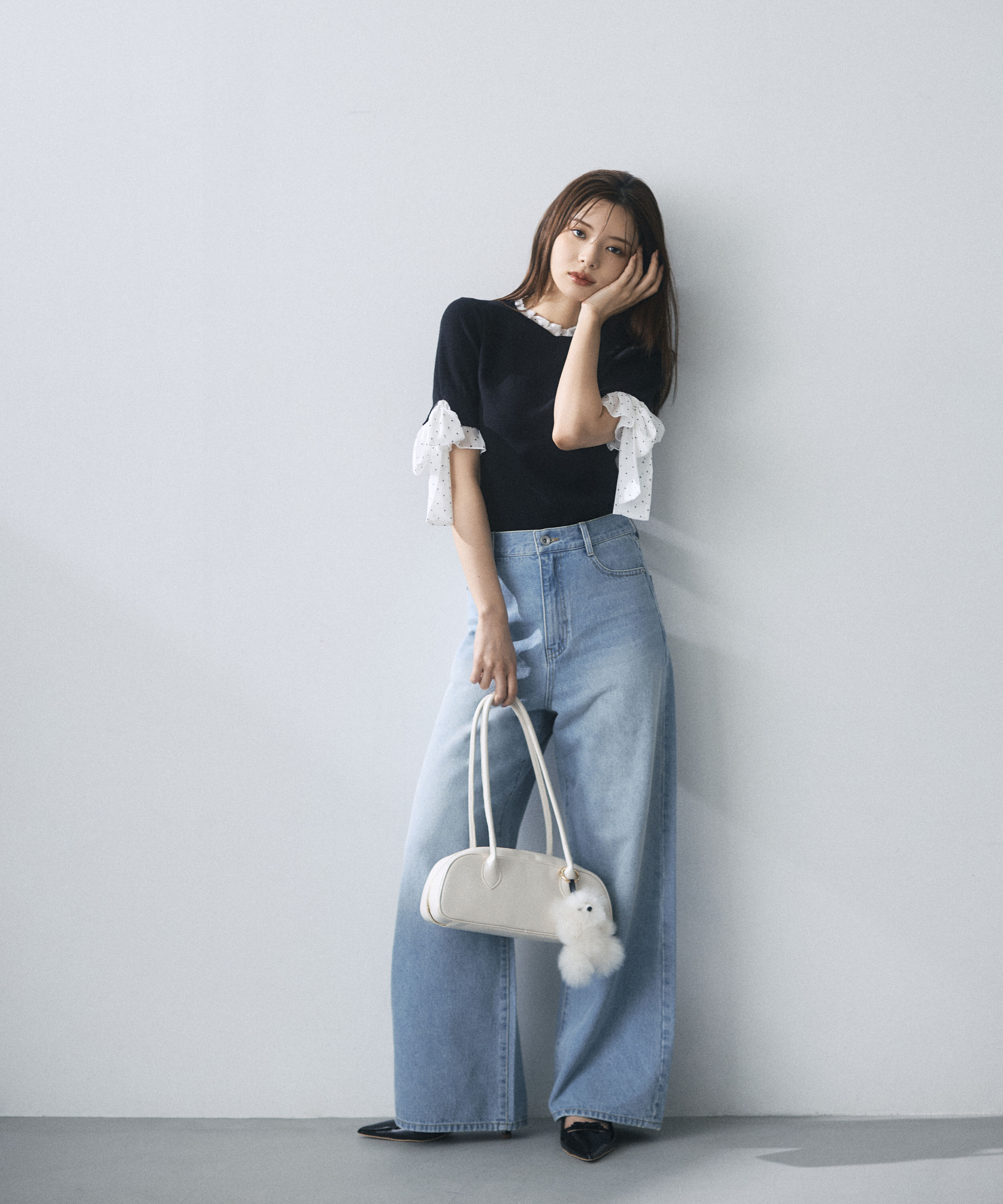 PROPORTION BODY DRESSING「＜a/mie＞レースハイウエストワイドデニムパンツ」|その他|
