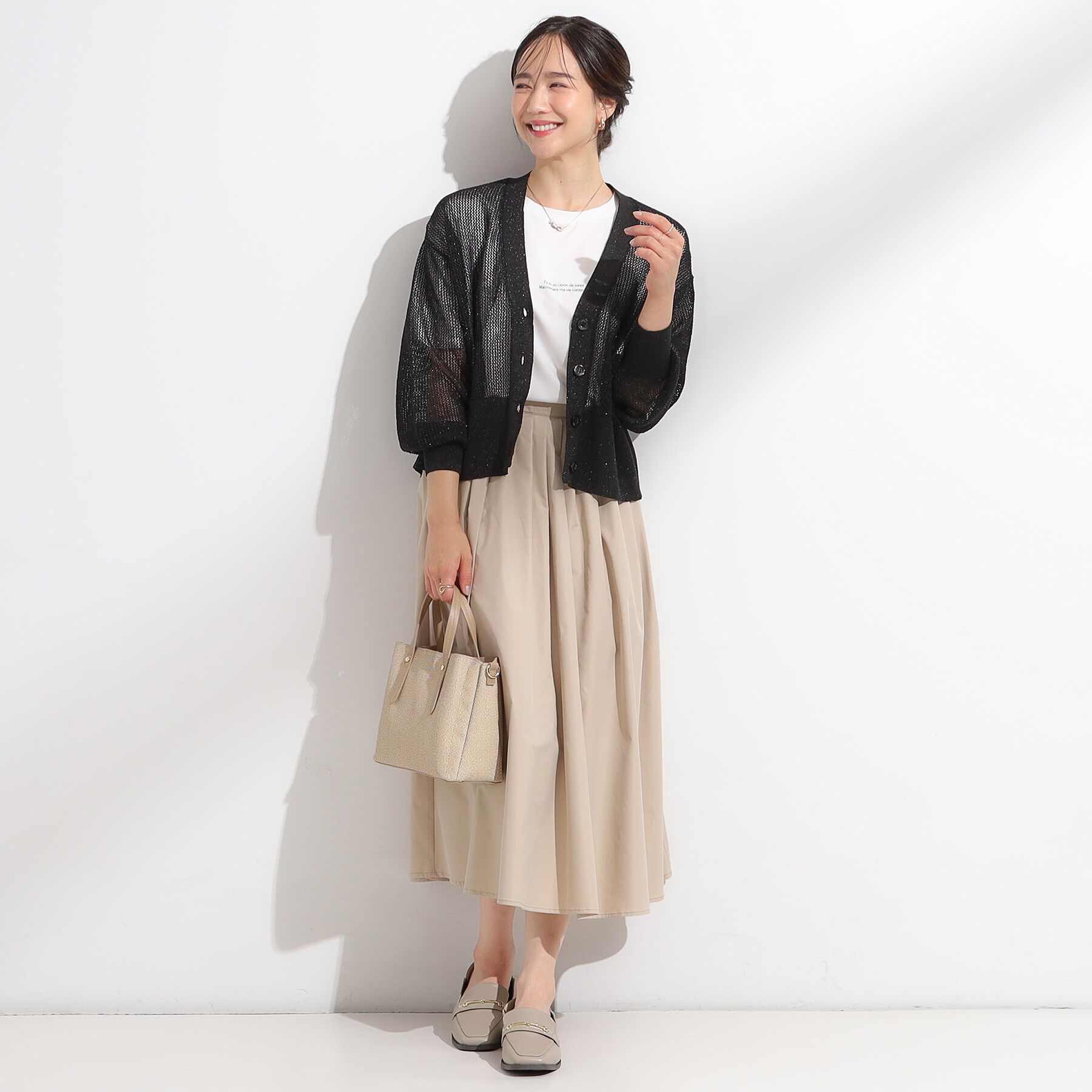 SHOO･LA･RUE「キラッと光るラメとスパンコールが印象的 メッシュカーディガン」|カーディガン|