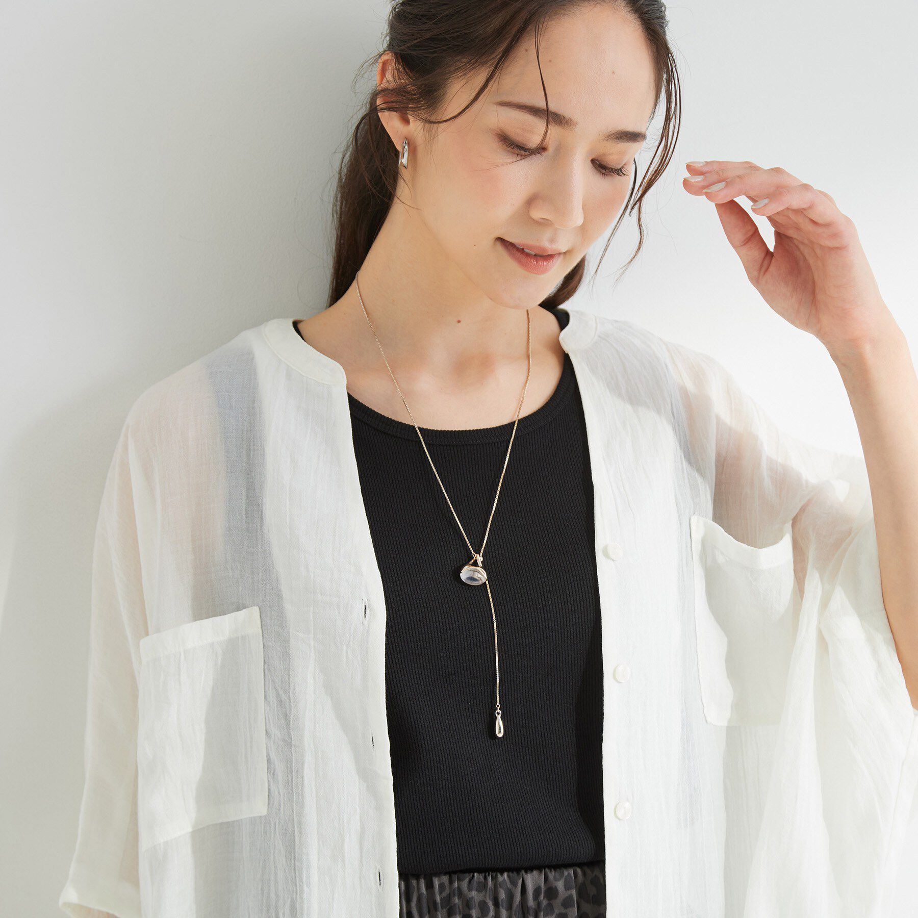 SHOO･LA･RUE「【2WAY】クリアパーツネックレス」|ネックレス|