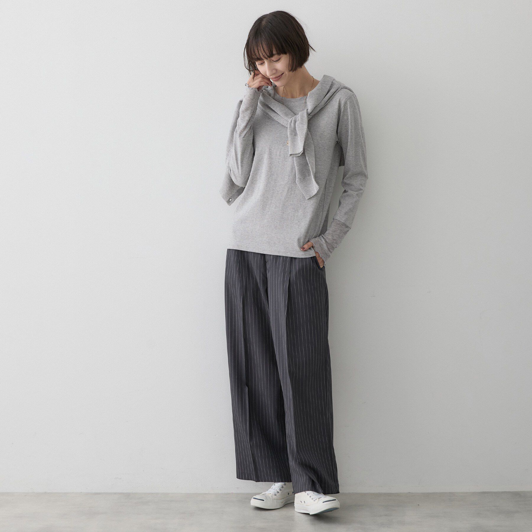 Dessin「シアー切り替えクルーネックカットソー」|Tシャツ・カットソー|
