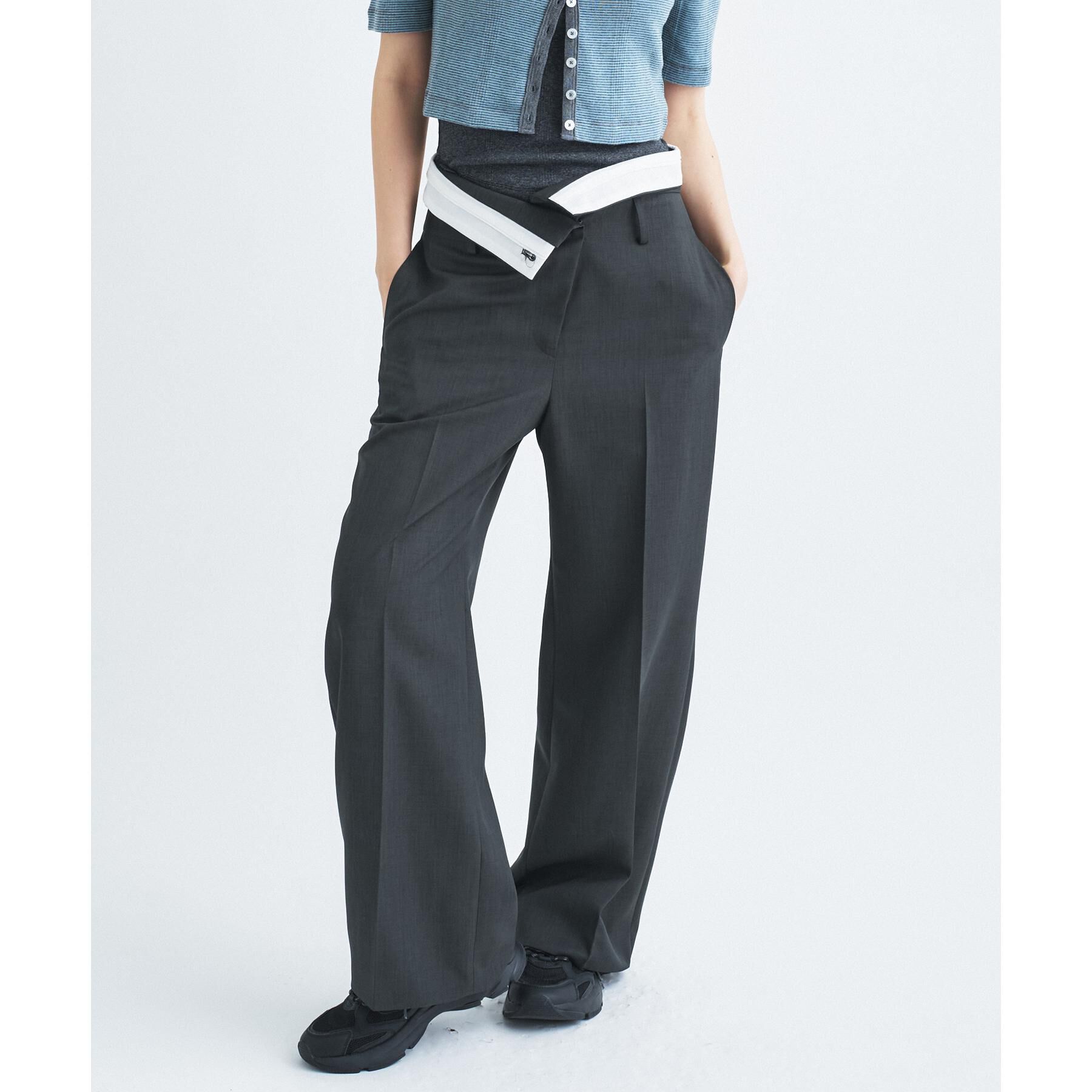 CODE A「turn up chic trousers」|その他|チャコールグレー(0