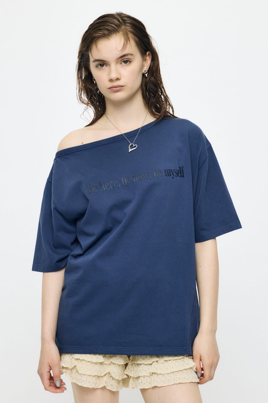 MOUSSY「ONE SHOULDER PIGMENT Tシャツ」|Tシャツ・カットソー|NVY