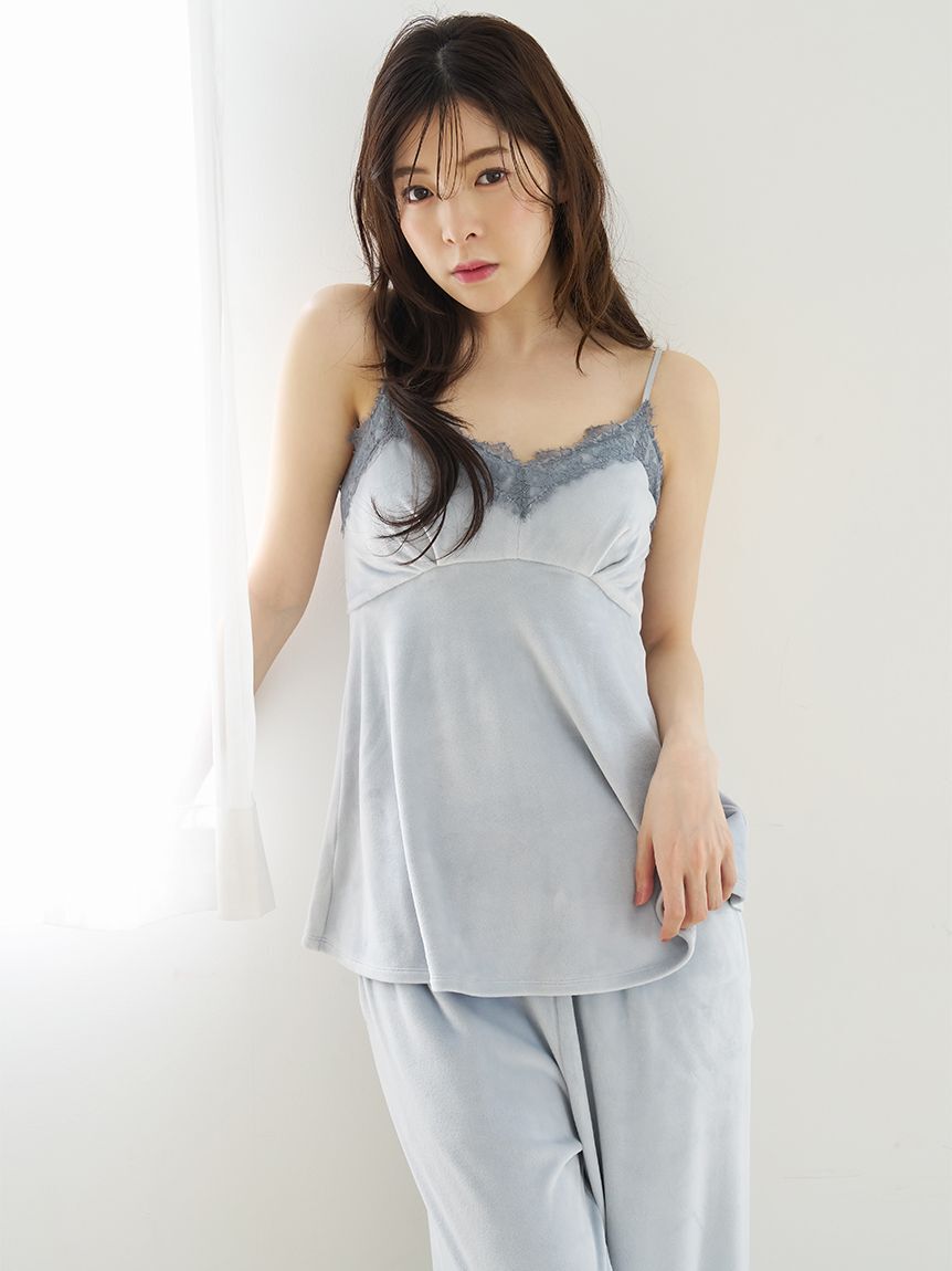 SNIDEL HOME「【イフミック(R)】シルキーフリースカップインキャミソール」|ルームウェア|BLU