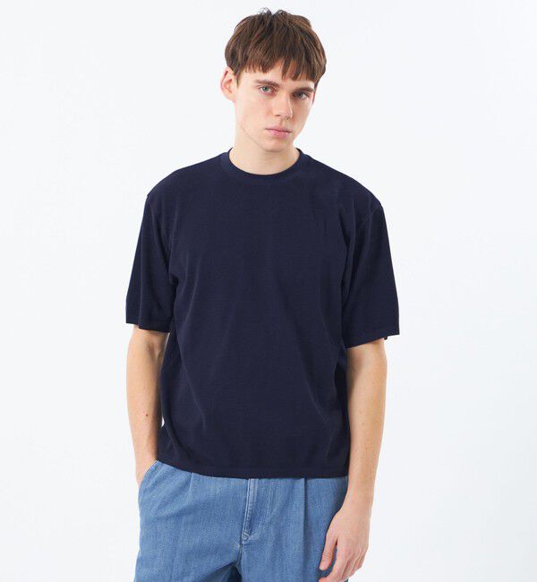 MACKINTOSH PHILOSOPHY「セーターマシンカノコ クルーネックTシャツ」|ニット・セーター|ネイビー