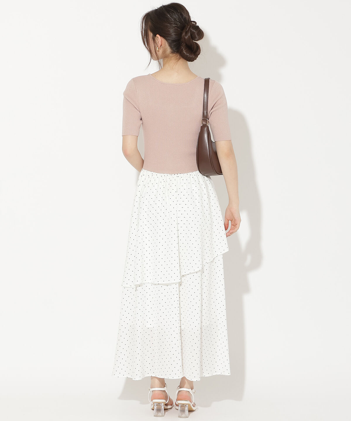 WILLSELECTION「アシメティアードニットコンビワンピース」|ワンピース|