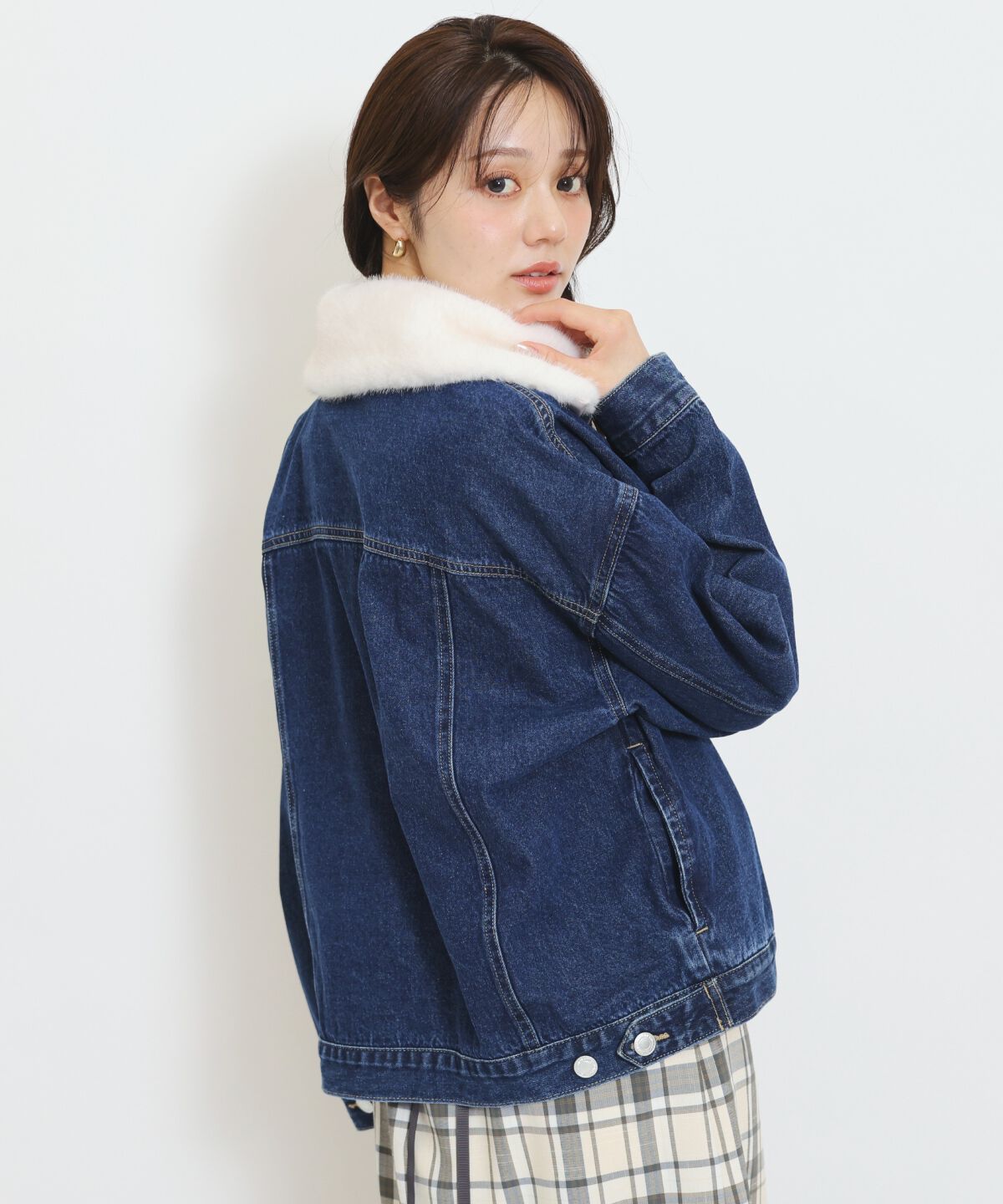 WILLSELECTION「ファーティペットオーバーサイズデニムジャケット」|デニムジャケット|