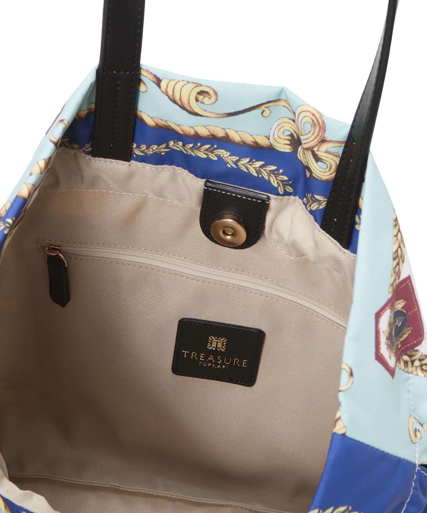 TOPKAPI TREASURE「【TREASURE TOPKAPI】マイルドサテン スカーフ柄 巾着 トート バッグ」|トートバッグ|
