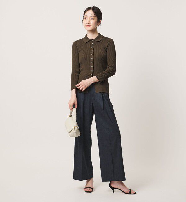 UNITED ARROWS「リブ ポロニット カーディガン ‐ウォッシャブル‐」|カーディガン|